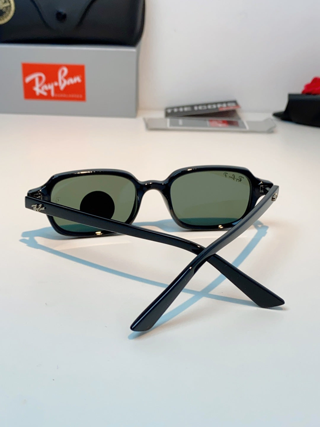 Ray-Ban RB4455 Polarized Square Silver Lens Sunglasses for Men & Women - detail image 3
