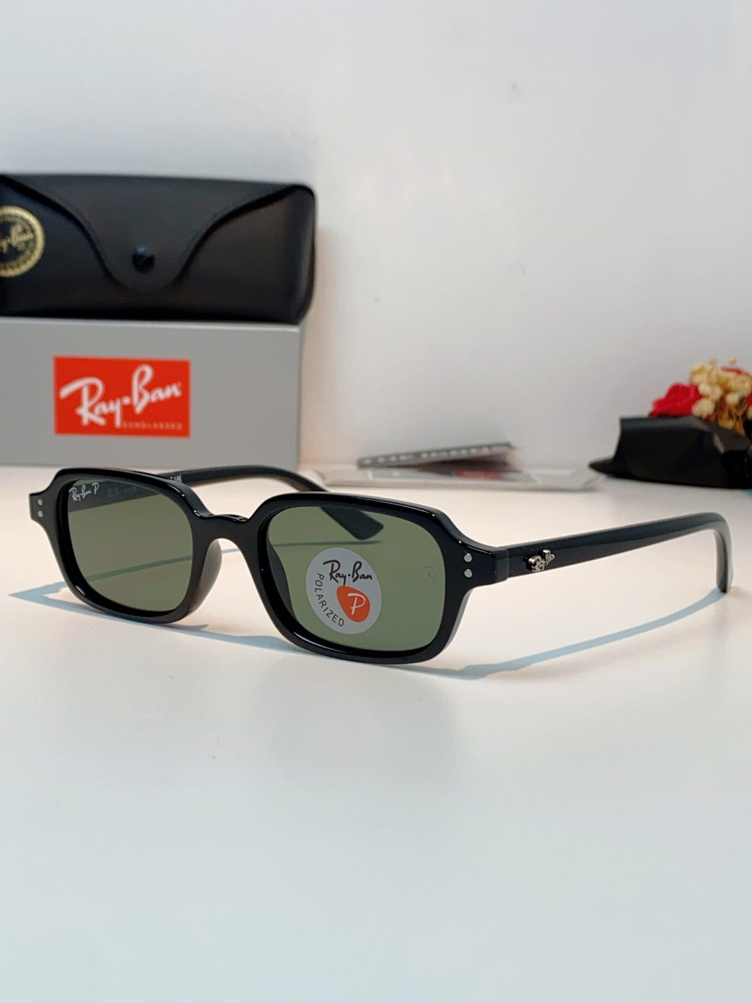 Ray-Ban RB4455 Polarized Square Silver Lens Sunglasses for Men & Women