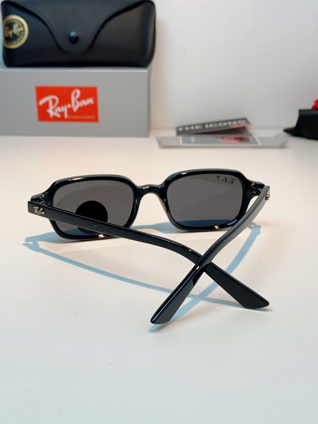 Ray-Ban RB4455 Polarized Square Black Lens Sunglasses for Men & Women - detail image 3