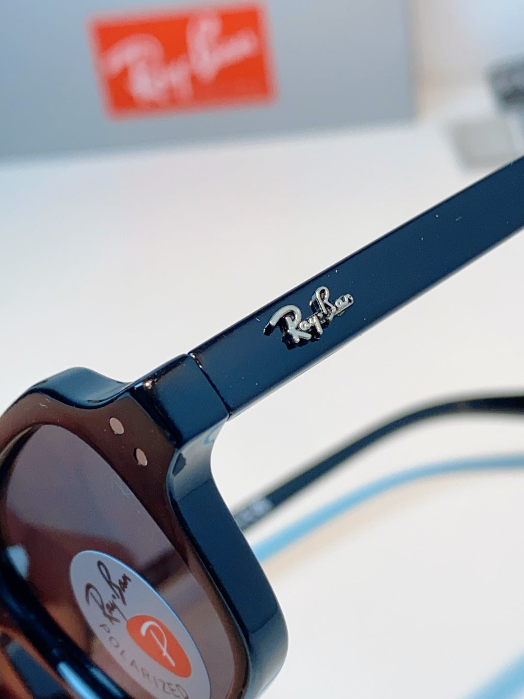 Ray-Ban RB4455 Polarized Square Black Lens Sunglasses for Men & Women - detail image 8
