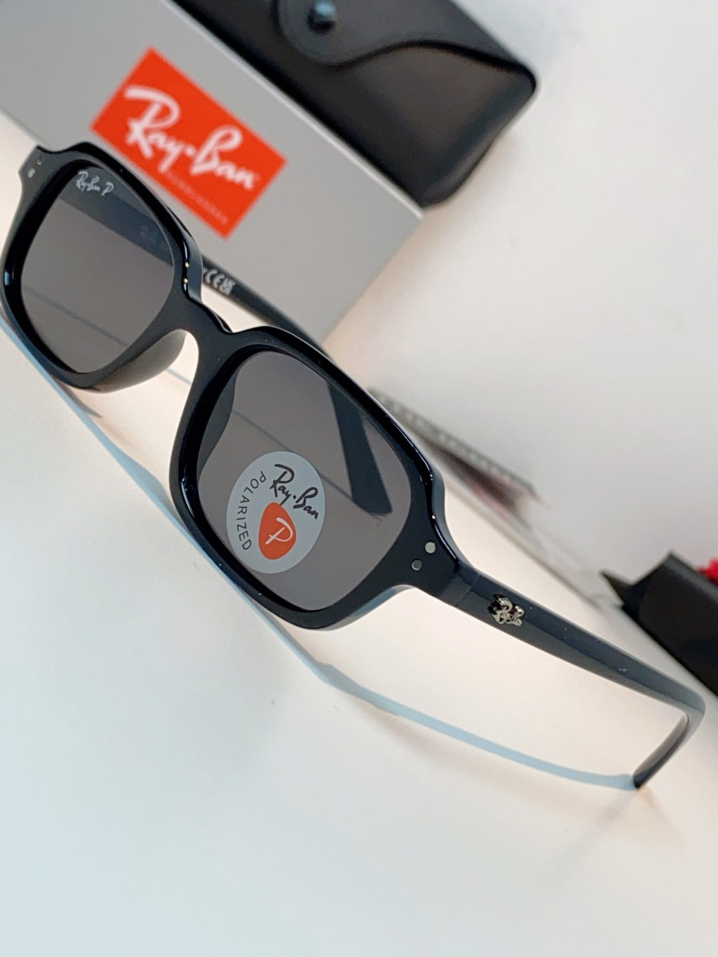 Ray-Ban RB4455 Polarized Square Black Lens Sunglasses for Men & Women - detail image 7