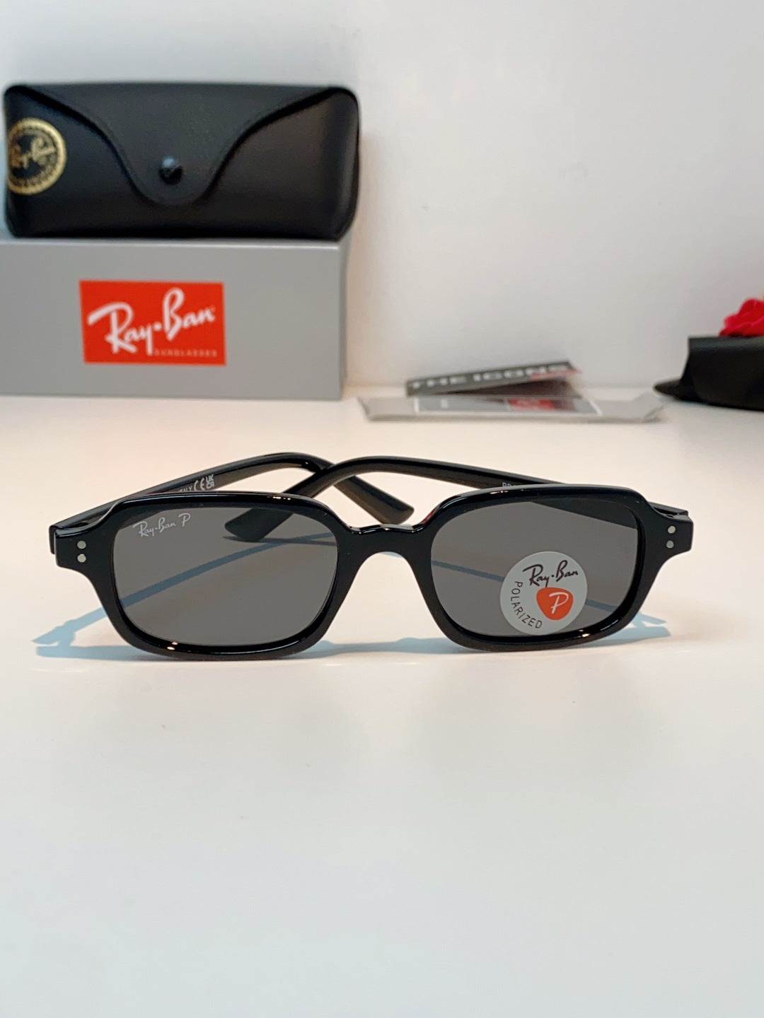 Ray-Ban RB4455 Polarized Square Black Lens Sunglasses for Men & Women - detail image 2