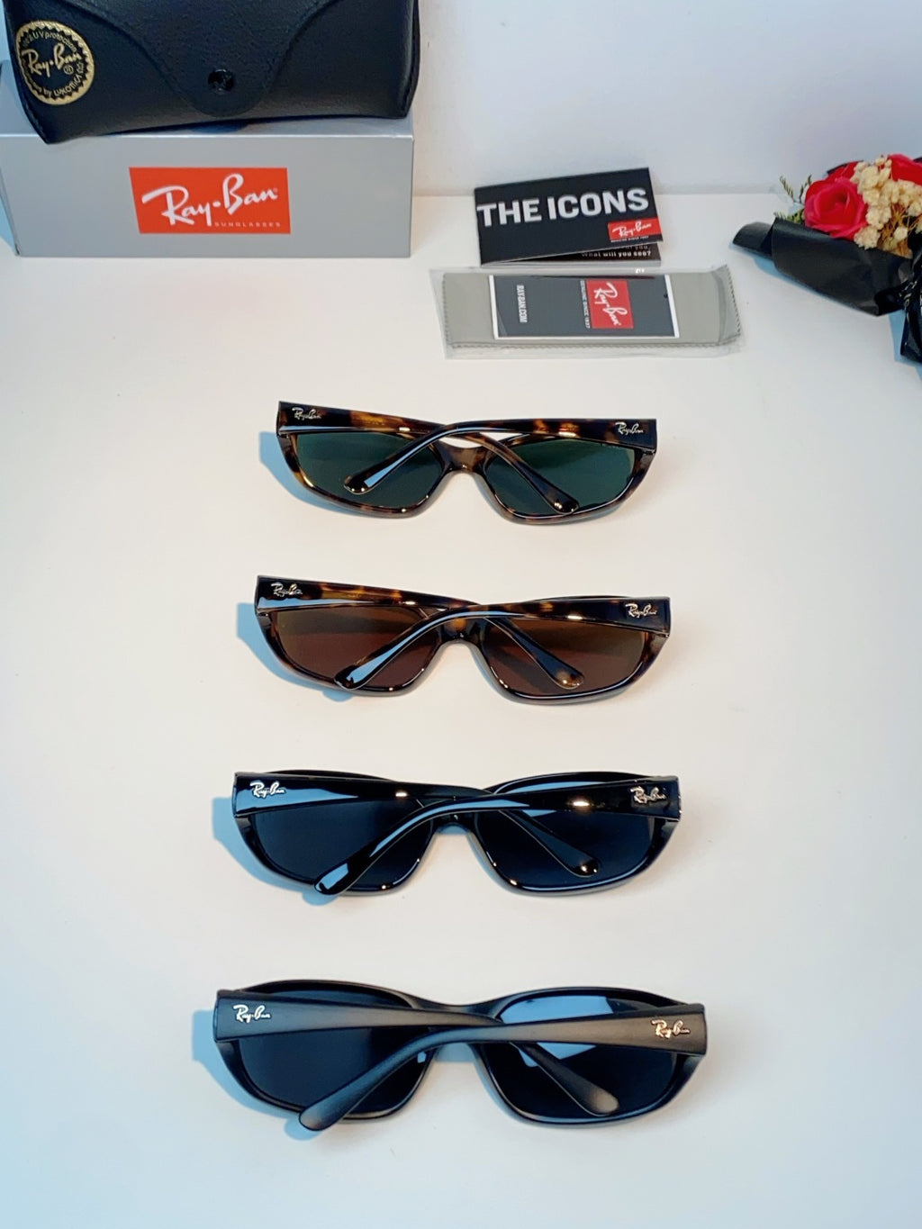 Ray-Ban RB2016 Slim Black Lens Sunglasses for Men & Women - 416698 - detail image 12