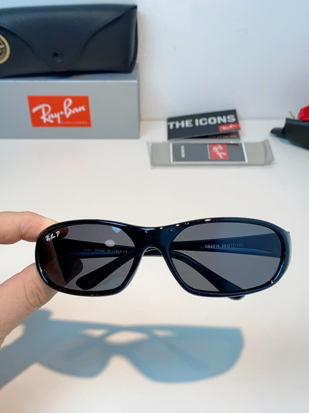 Ray-Ban RB2016 Slim Black Lens Sunglasses for Men & Women - 416698 - detail image 4