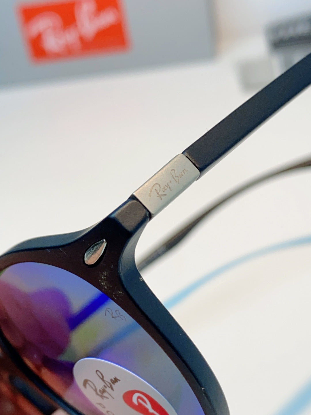 Ray-Ban Polarized Round Blue Lens Sunglasses for Men & Women - detail image 8