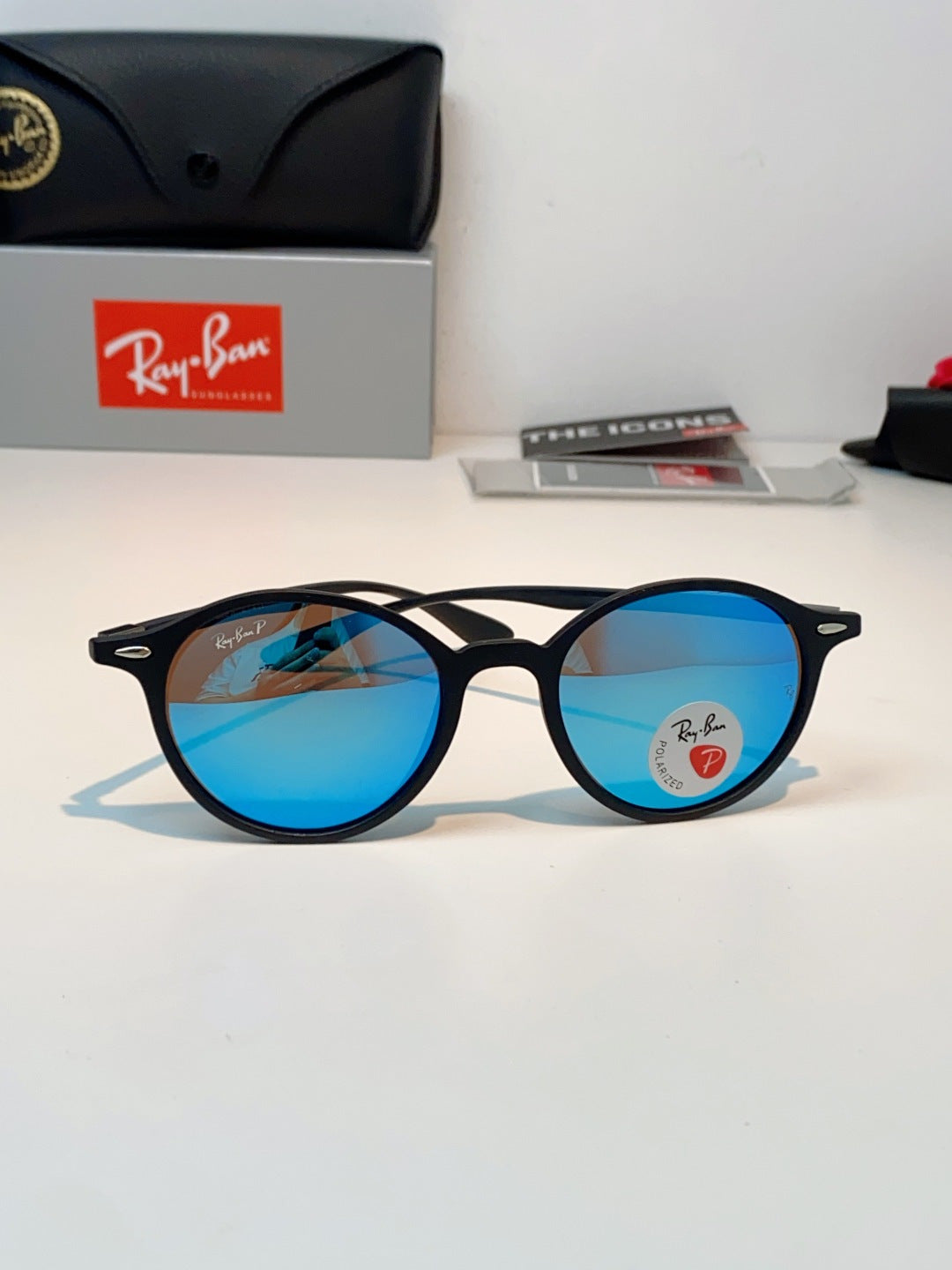 Ray-Ban Polarized Round Blue Lens Sunglasses for Men & Women - 450091 - detail image 2