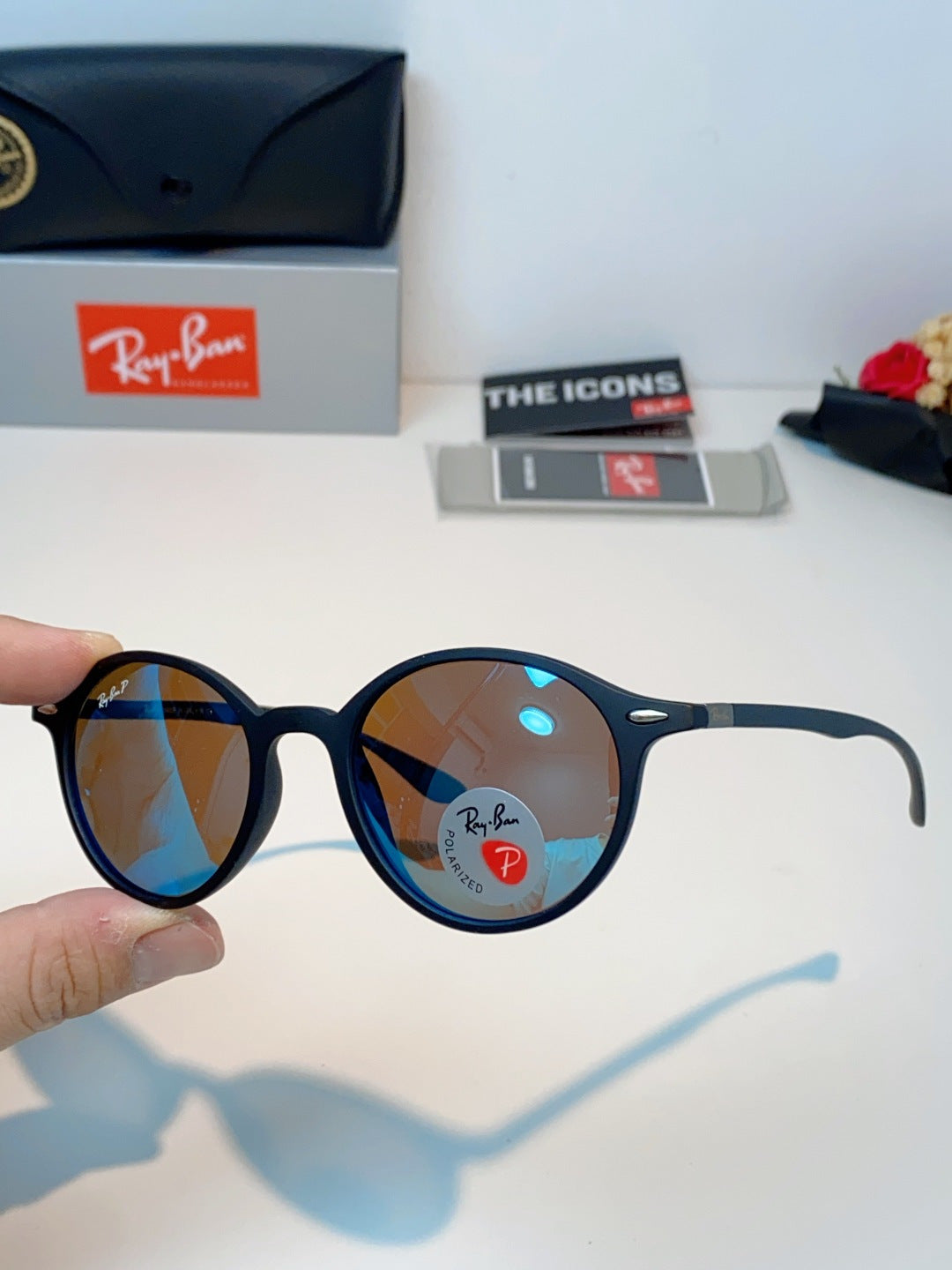 Ray-Ban Polarized Round Blue Lens Sunglasses for Men & Women - 450091 - detail image 6