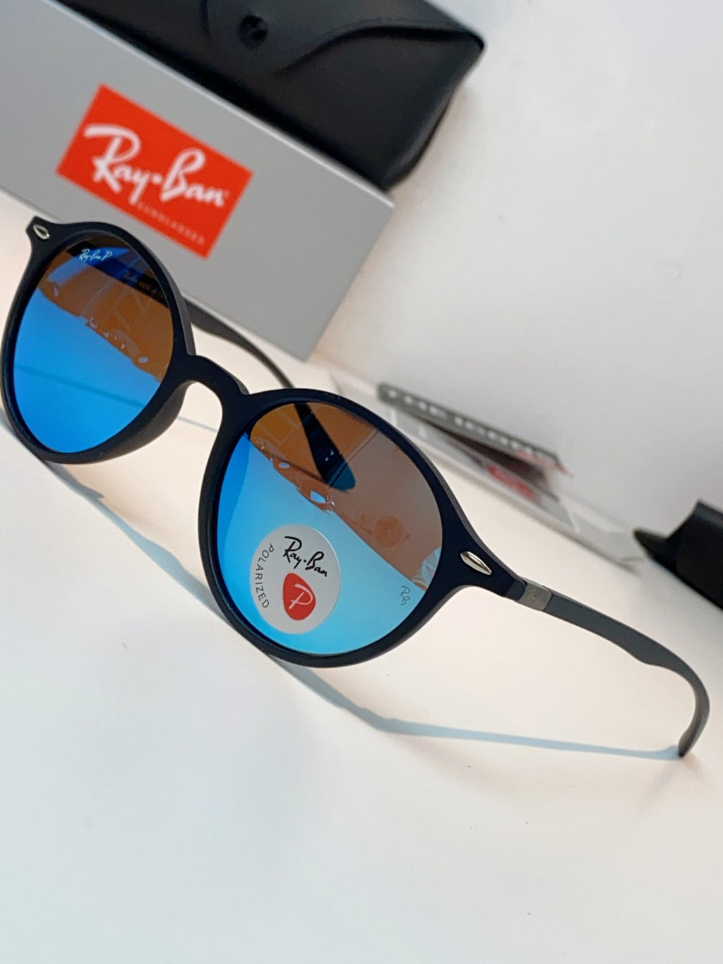 Ray-Ban Polarized Round Blue Lens Sunglasses for Men & Women - 450091 - detail image 7