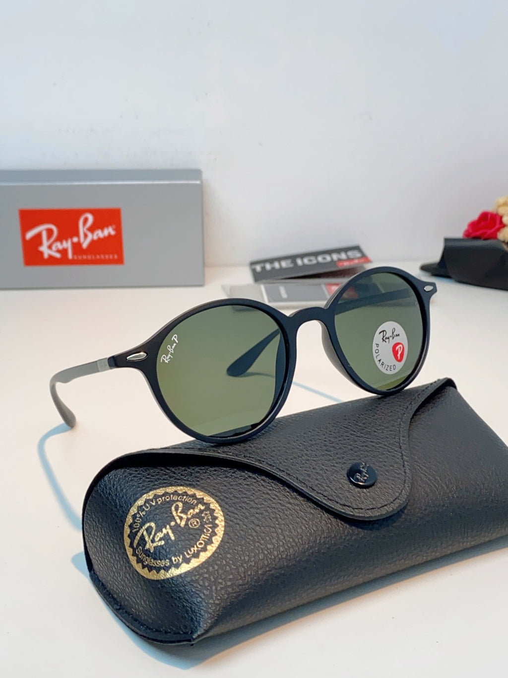 Ray-Ban Polarized Round Black Lens Sunglasses for Men & Women - 450094 - detail image 11
