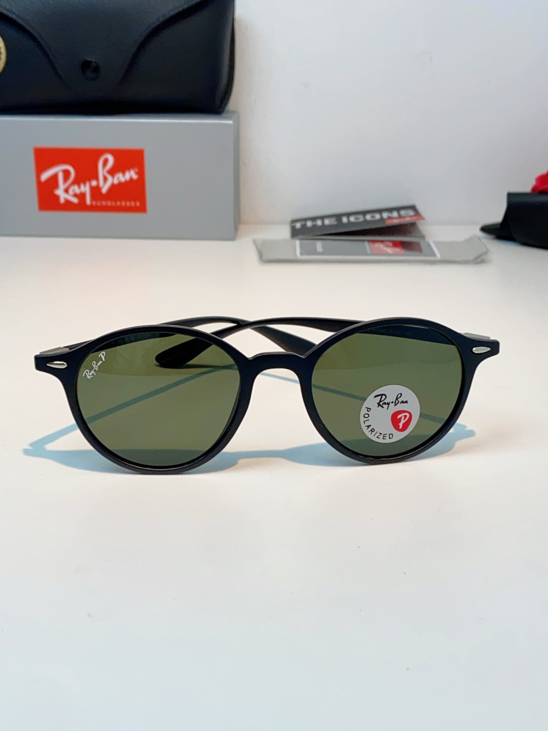 Ray-Ban Polarized Round Black Lens Sunglasses for Men & Women - 450094 - detail image 2