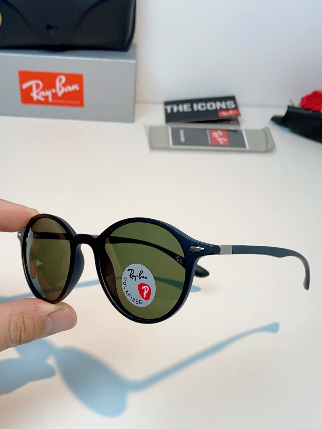 Ray-Ban Polarized Round Black Lens Sunglasses for Men & Women - 450094 - detail image 6