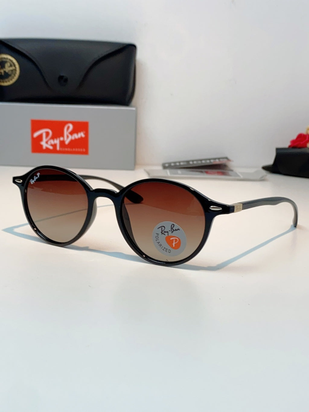 Ray-Ban Polarized Round Red Lens Sunglasses for Men & Women