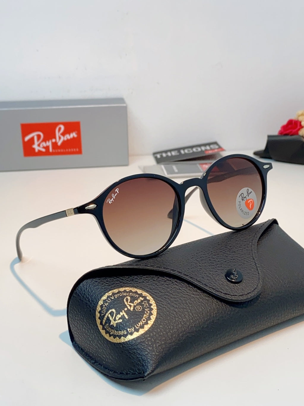Ray-Ban Polarized Round Red Lens Sunglasses for Men & Women - detail image 11