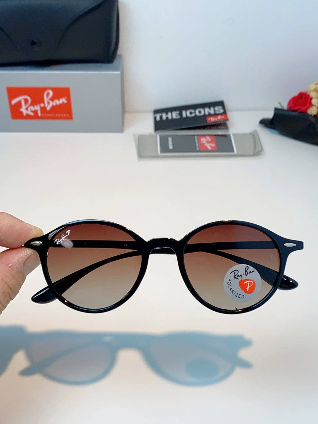 Ray-Ban Polarized Round Red Lens Sunglasses for Men & Women - detail image 4