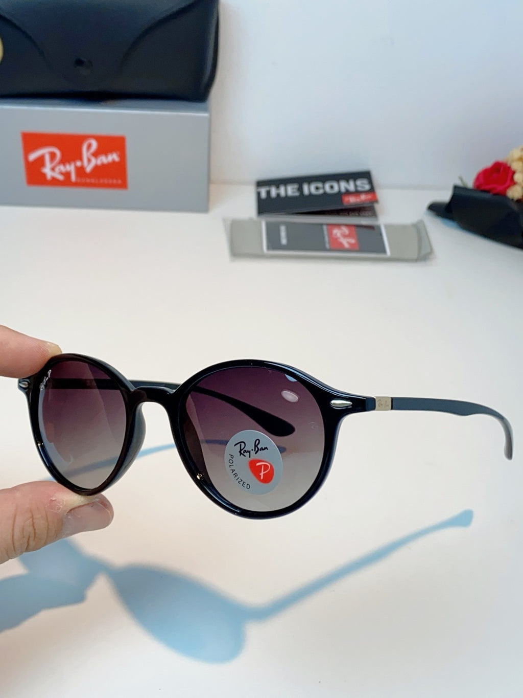 Ray-Ban Polarized Round Black Lens Sunglasses for Men & Women - 450096 - detail image 6