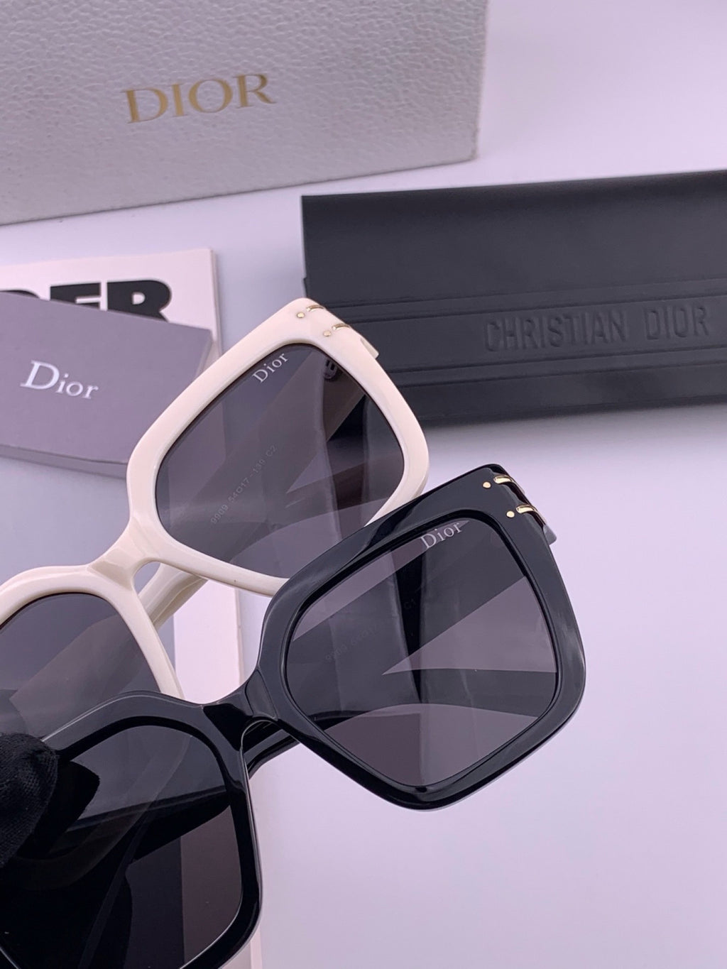 Dior CD9990 Polarized Square Black Lens Sunglasses for Women - 382471 - detail image 5