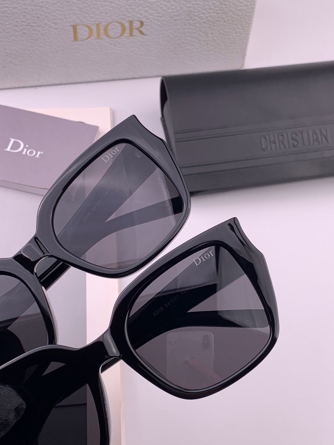 Dior CD6820 Polarized Square Black Lens Sunglasses for Women - 382472 - detail image 5