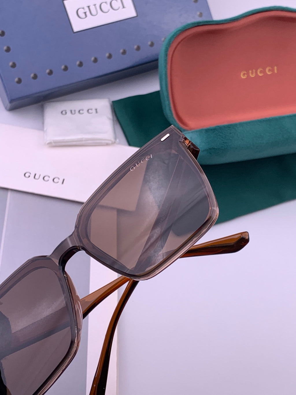 Gucci G4364 Polarized Square Gold Lens Sunglasses for Men & Women - 382131 - detail image 3