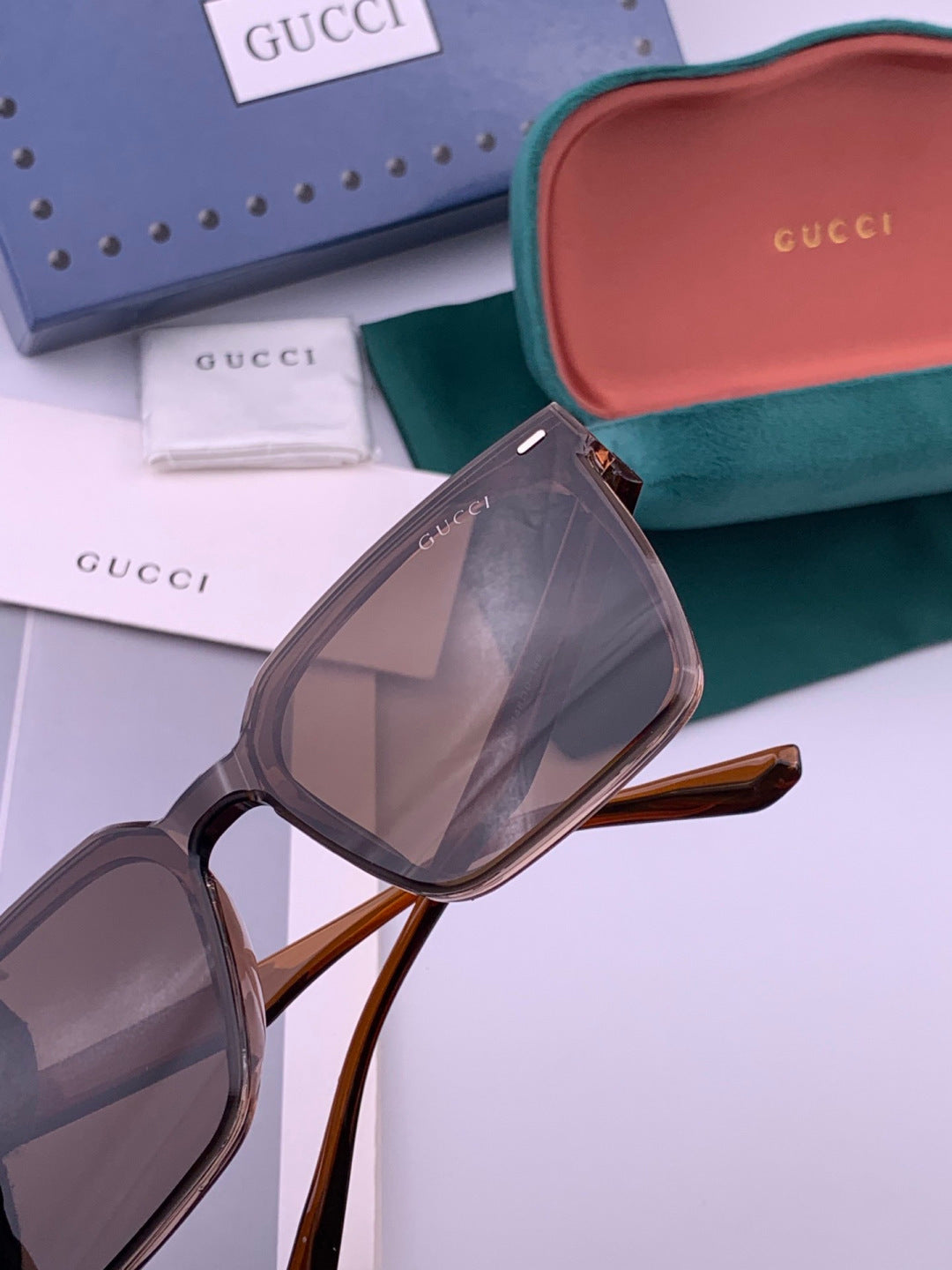 Gucci G4364 Polarized Square Gold Lens Sunglasses for Men & Women - 382131 - detail image 3