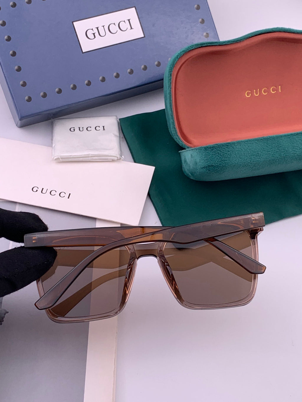 Gucci G4364 Polarized Square Gold Lens Sunglasses for Men & Women - 382131 - detail image 7