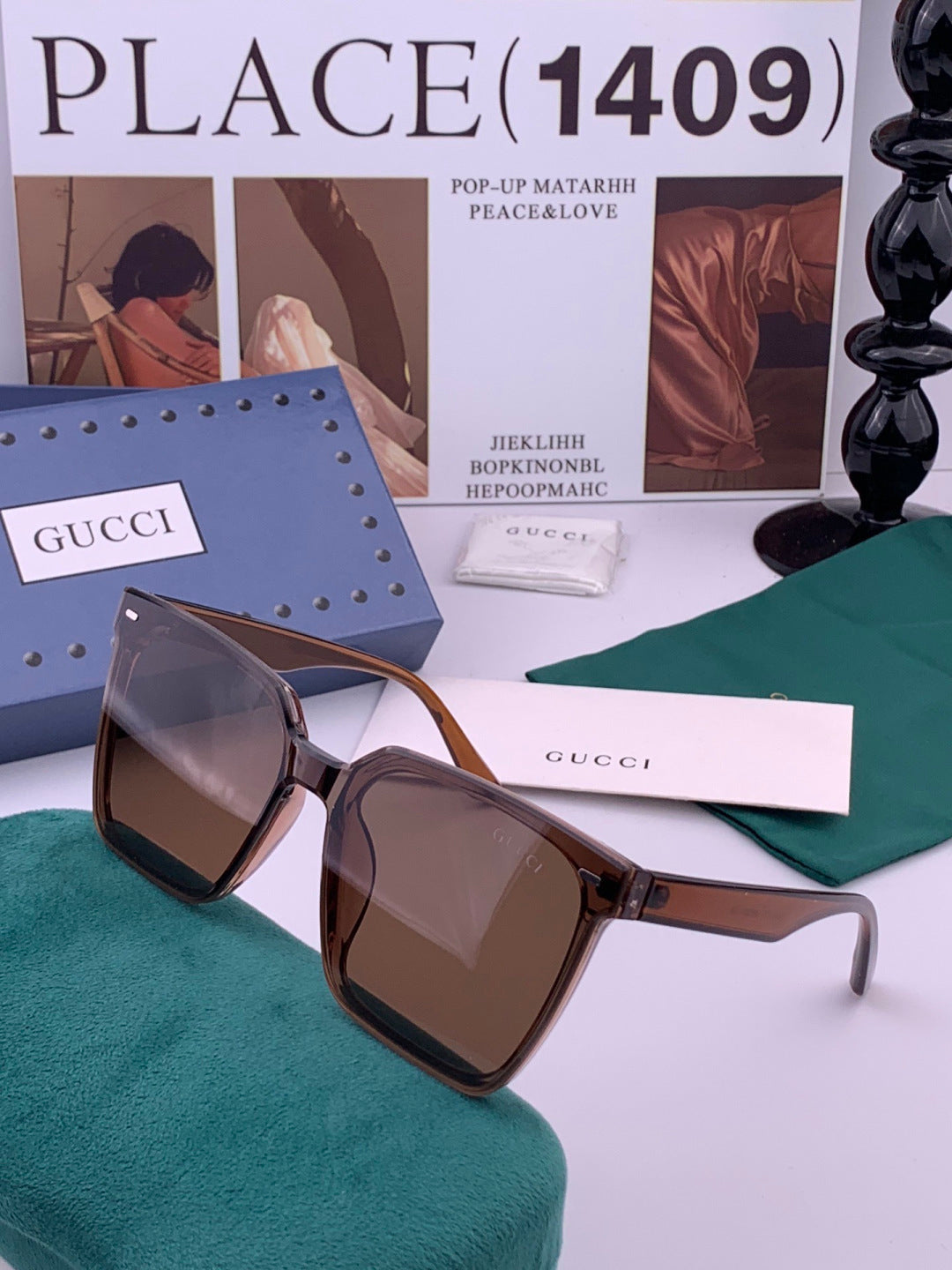 Gucci G4364 Polarized Square Gold Lens Sunglasses for Men & Women - 382131 - detail image 2
