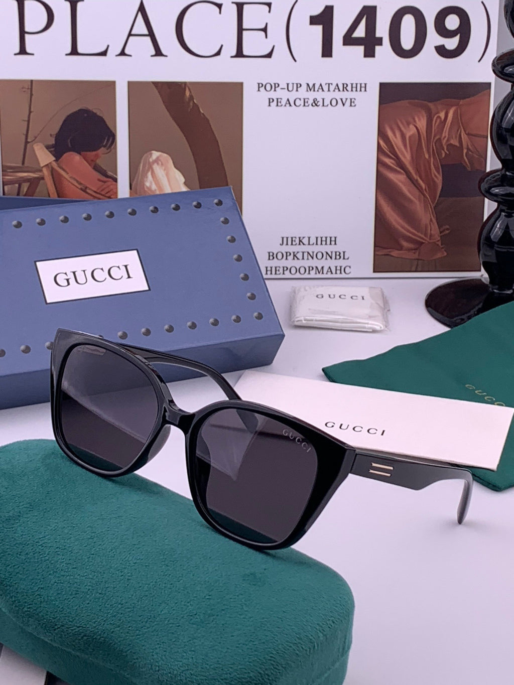 Gucci G77726 Polarized Square Black Lens Sunglasses for Men & Women - 382135 - detail image 2