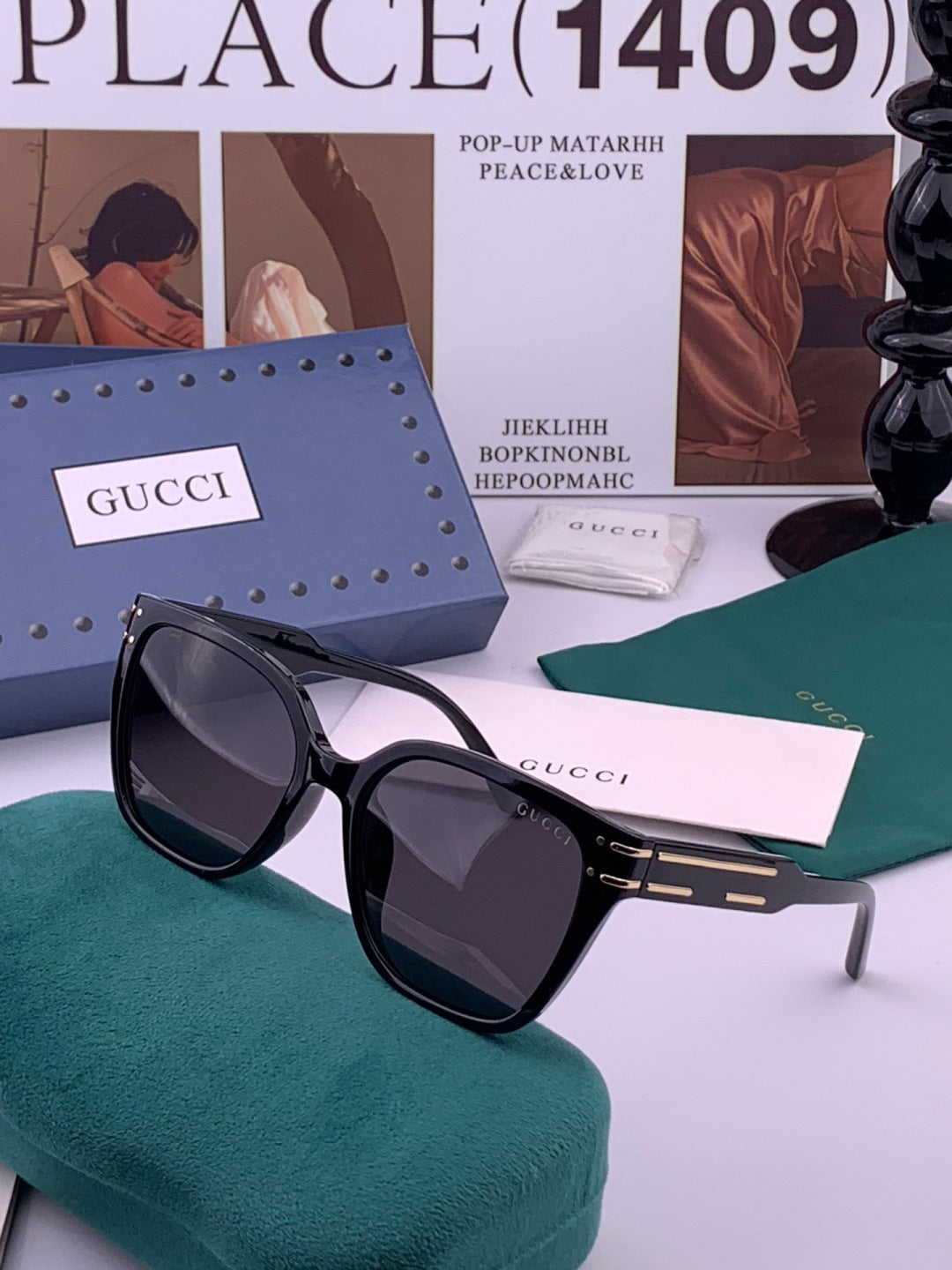Gucci G0756 Polarized Square Black Lens Sunglasses for Men & Women - 382139 - detail image 2