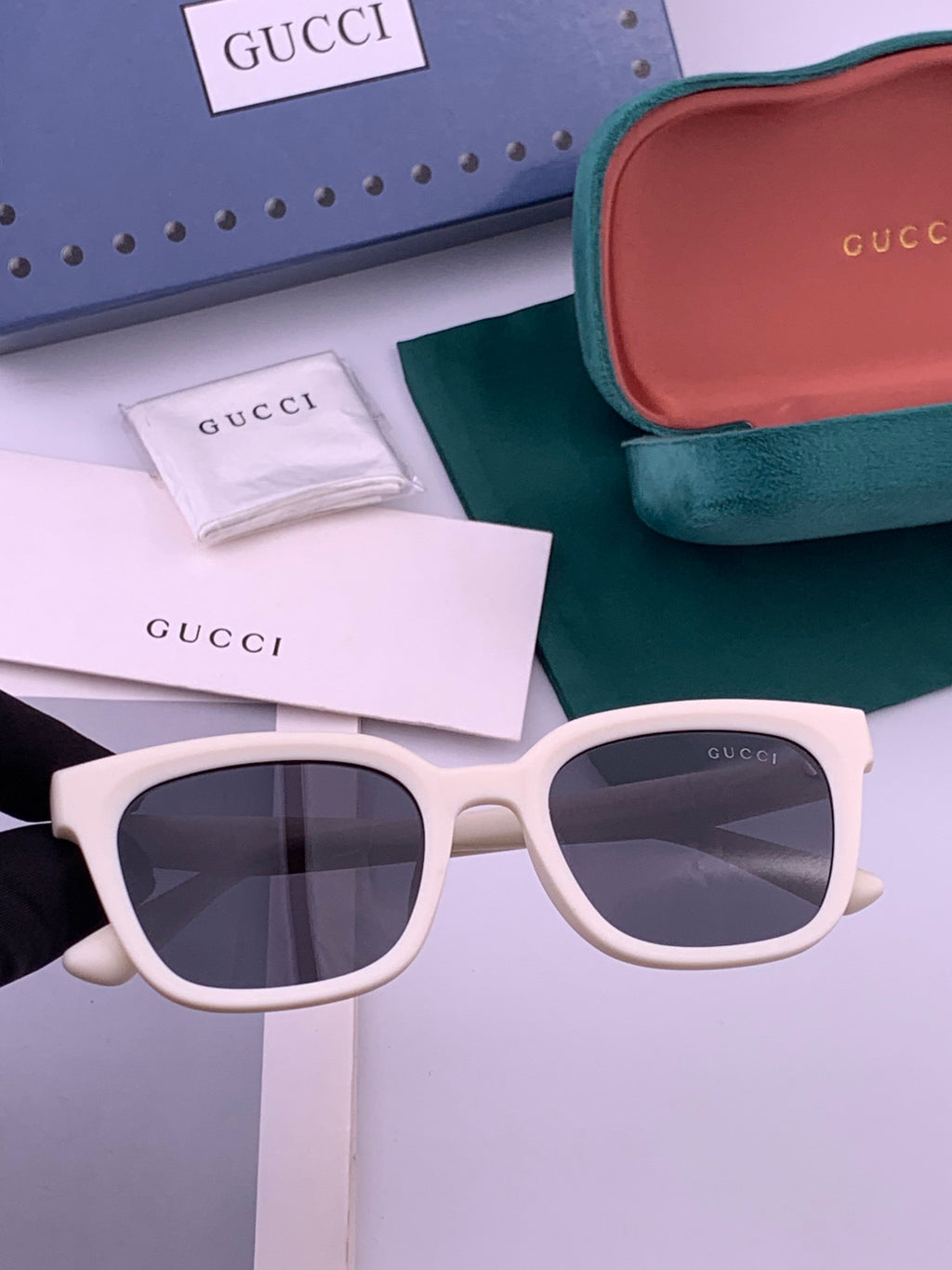 Gucci G5108 Polarized Square Black Lens Sunglasses for Women - 382122