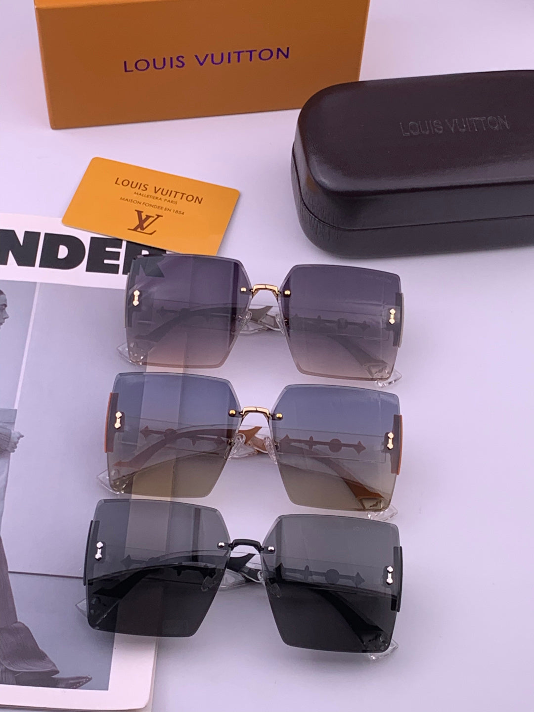 Louis Vuitton L5798 Polarized Square Brown Lens Sunglasses for Men & - 381752 - detail image 7