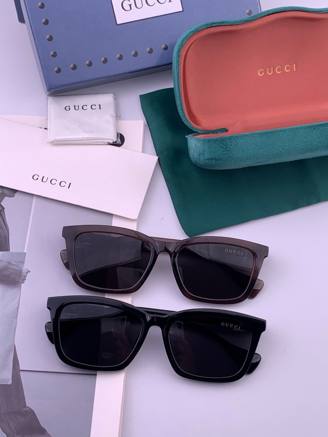 Gucci G0112 Polarized Square Black Lens Sunglasses for Women - 382100 - detail image 6