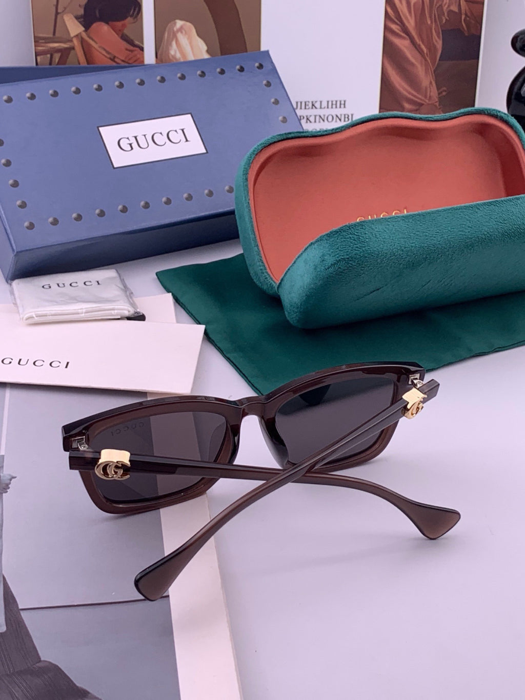Gucci G0112 Polarized Square Black Lens Sunglasses for Women - 382100 - detail image 4