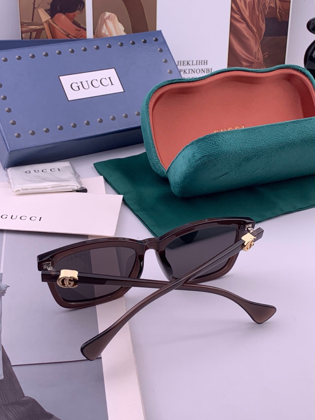 Gucci G0112 Polarized Square Black Lens Sunglasses for Women - 382100 - detail image 4