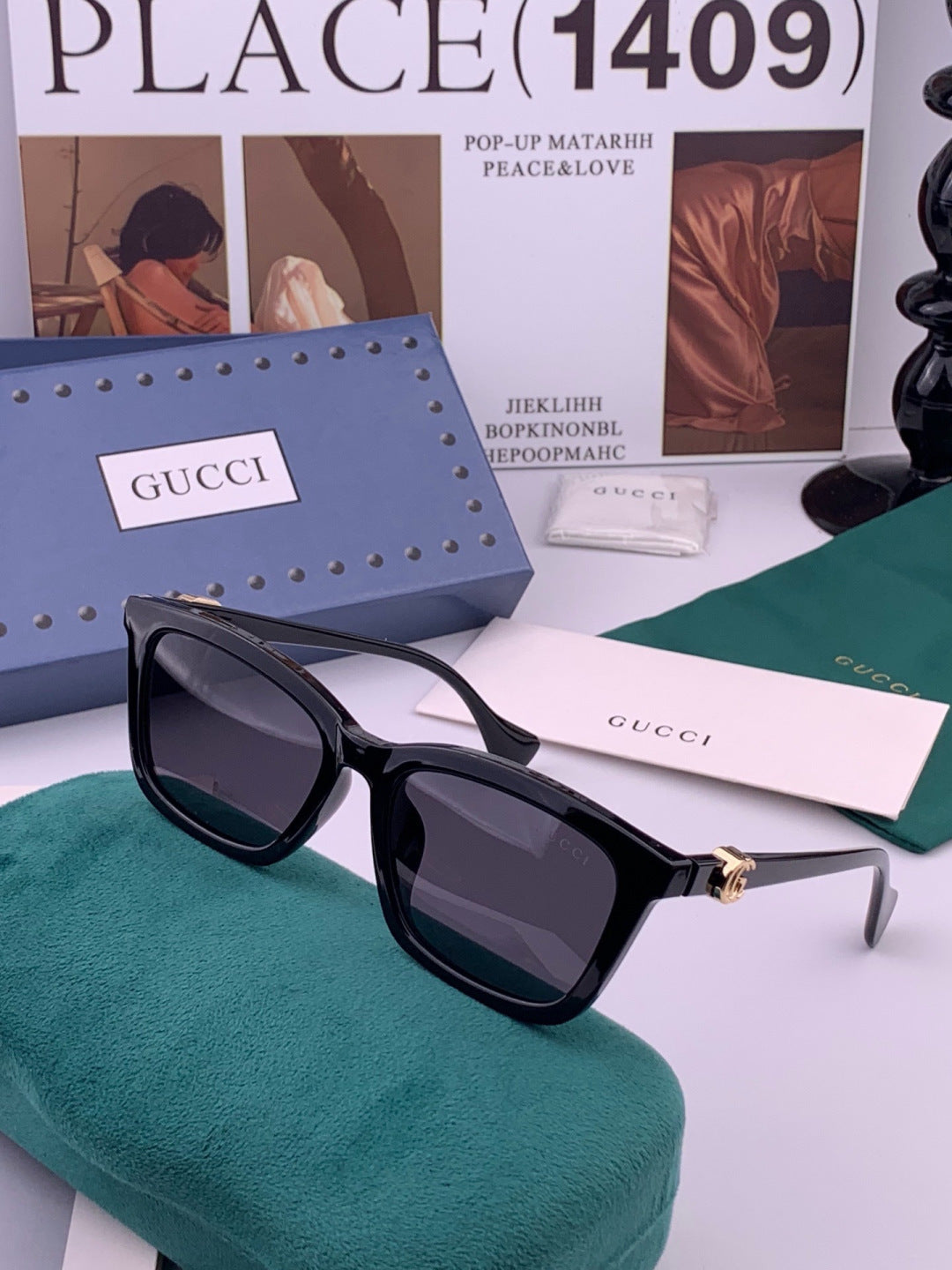 Gucci G0112 Polarized Square Pink Lens Sunglasses for Women - 382101 - detail image 2
