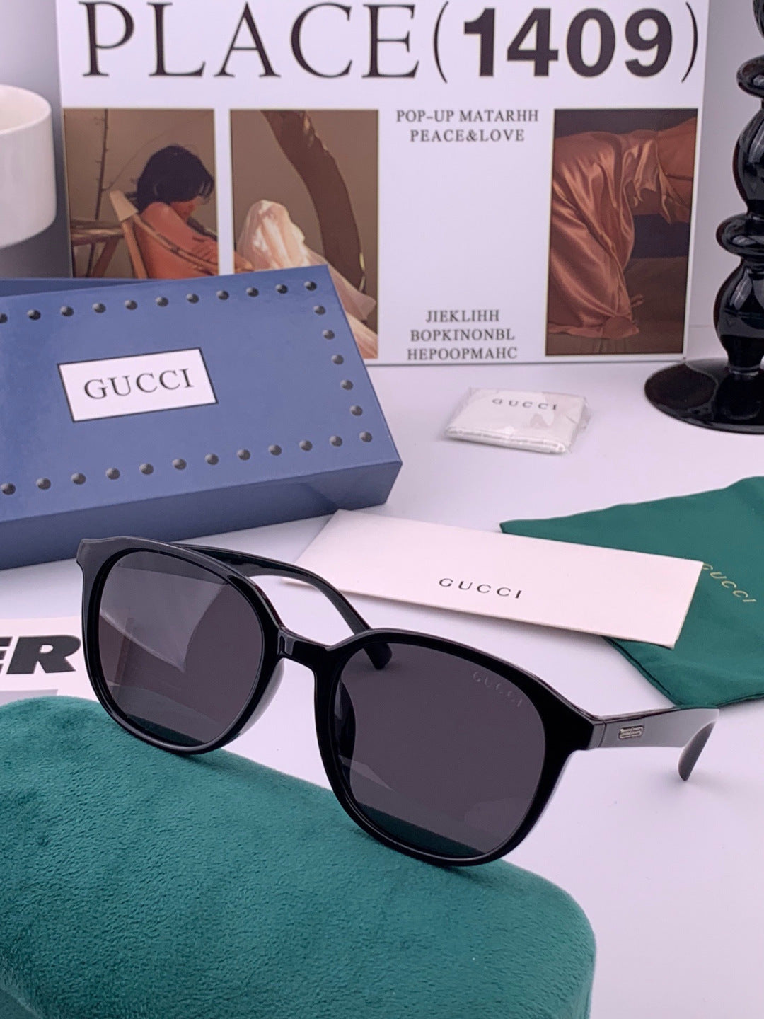 Gucci G4990 Polarized Square Orange Lens Sunglasses for Women - 382074 - detail image 3