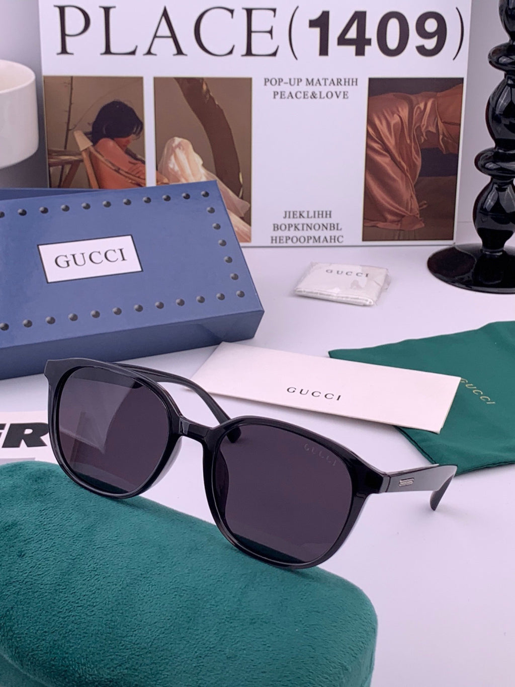 Gucci G4990 Polarized Square Orange Lens Sunglasses for Women - 382074 - detail image 2