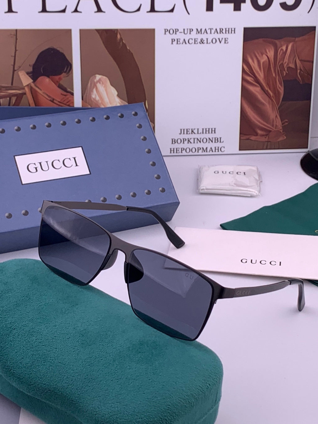 Gucci G6225 Polarized Aviator Gold Lens Sunglasses for Men - 382076 - detail image 2