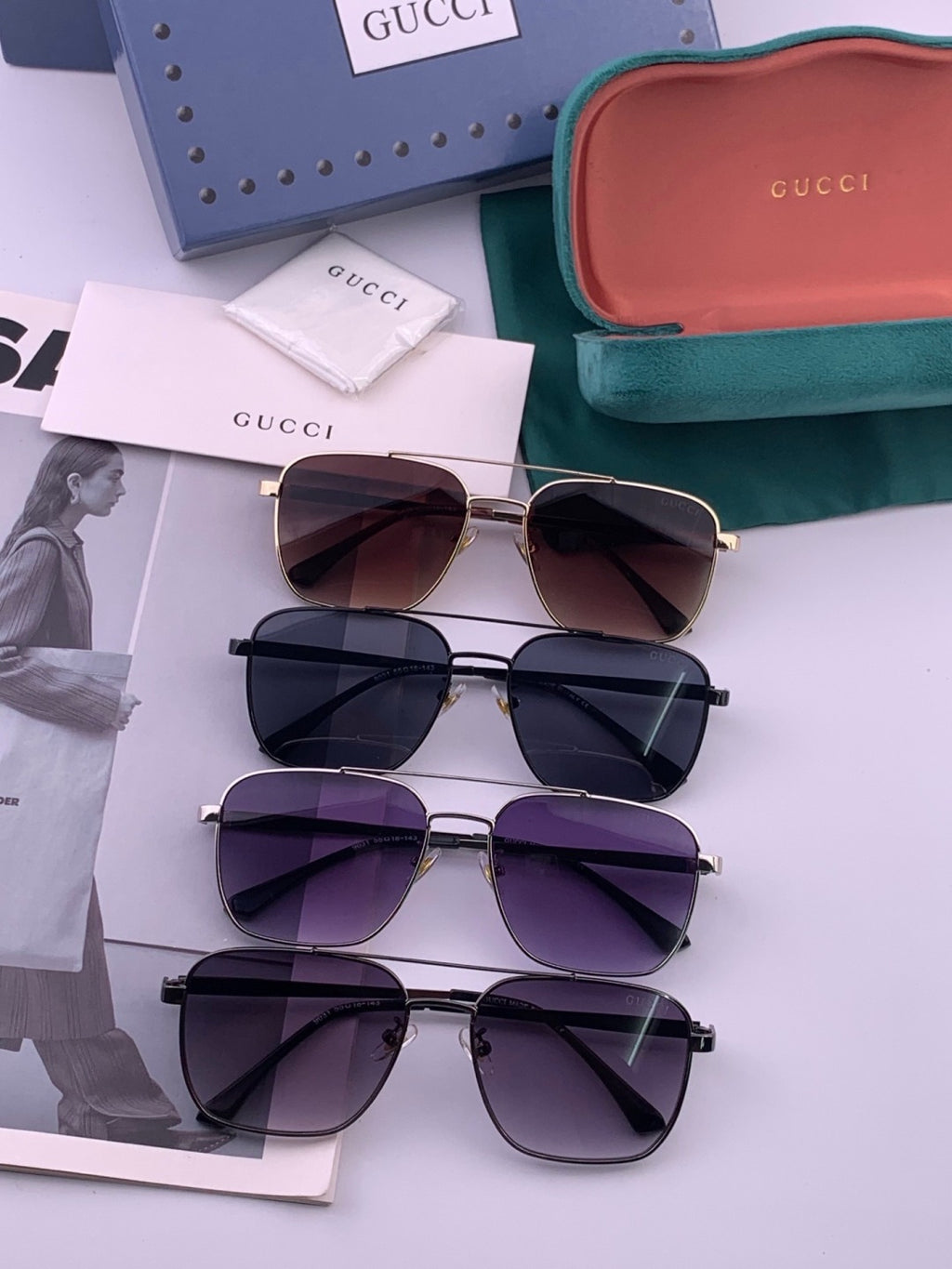 Gucci G1903 Aviator Black Lens Sunglasses for Men & Women - 382035 - detail image 7