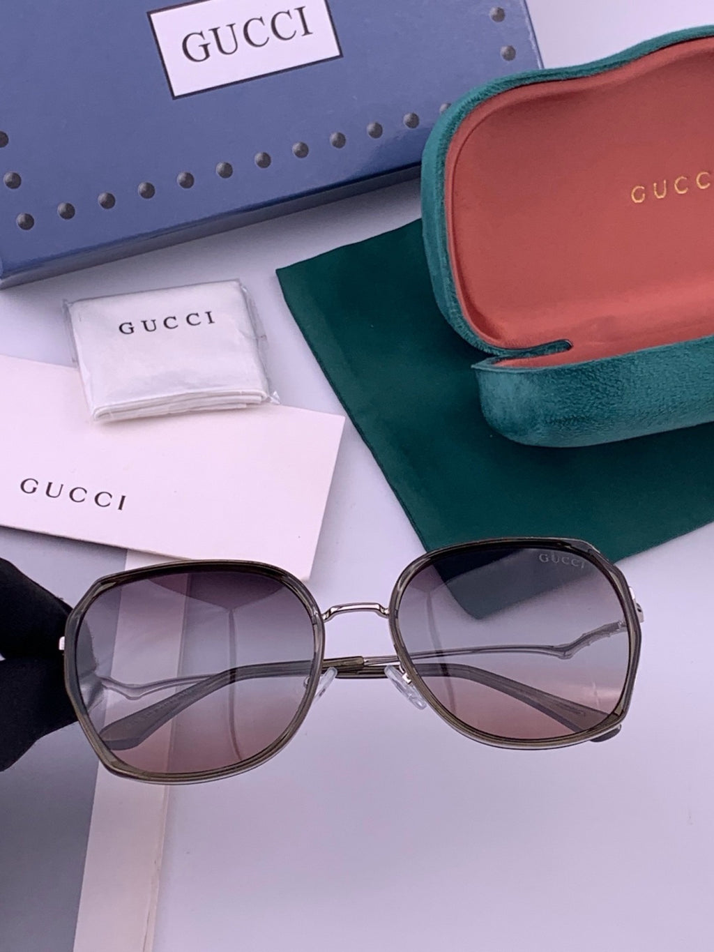 Gucci G6211 Polarized Square Brown Lens Sunglasses for Women - 382007