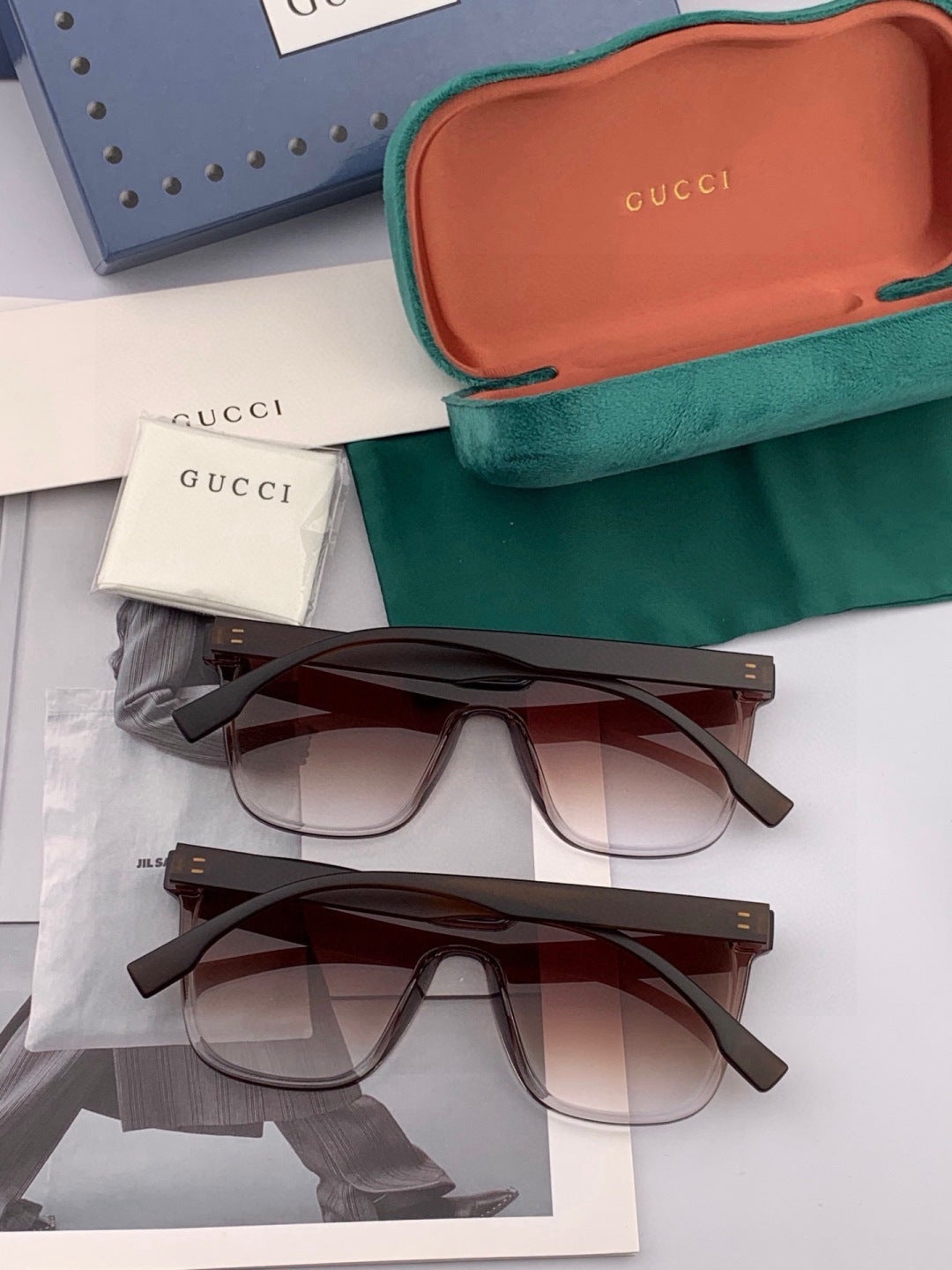 Gucci G7637 Polarized Square Gold Lens Sunglasses for Women - 382020 - detail image 5