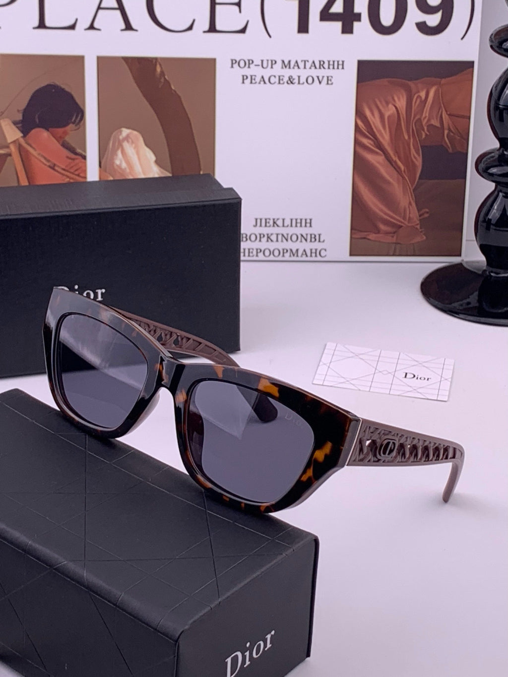 Dior D7911 Polarized Square Black Lens Sunglasses for Men & Women - 382451