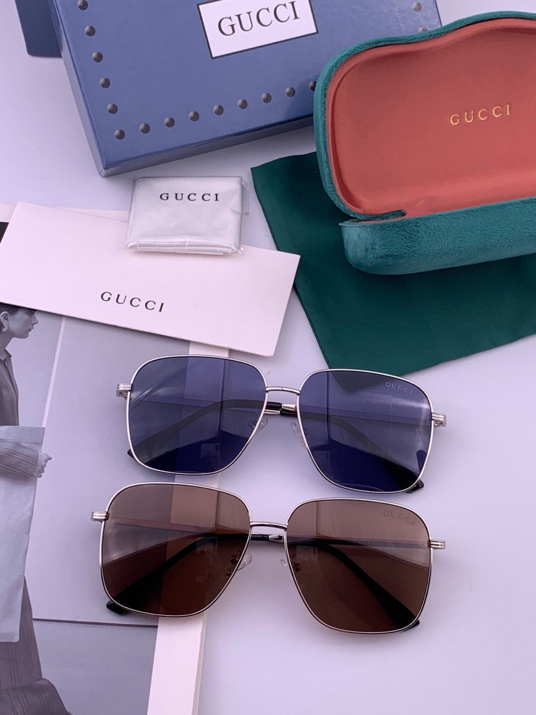 Gucci G9236 Polarized Aviator Gold Lens Sunglasses for Men & Women - detail image 7