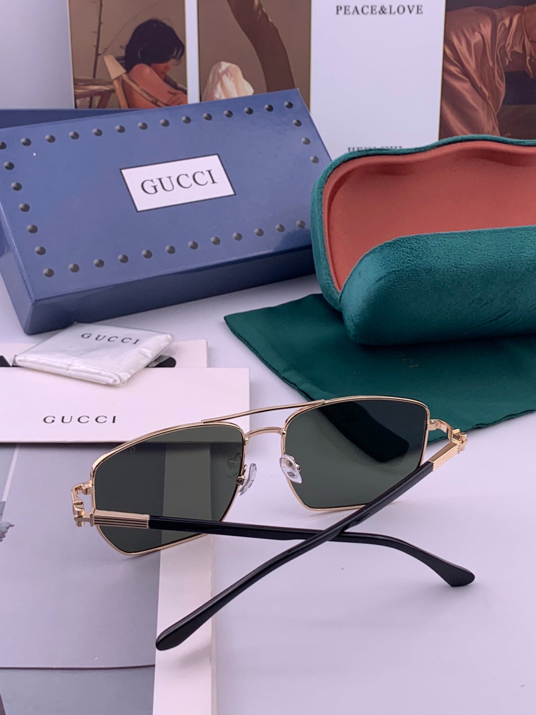Gucci G1881 Polarized Aviator Black Lens Sunglasses for Men & Women - detail image 7