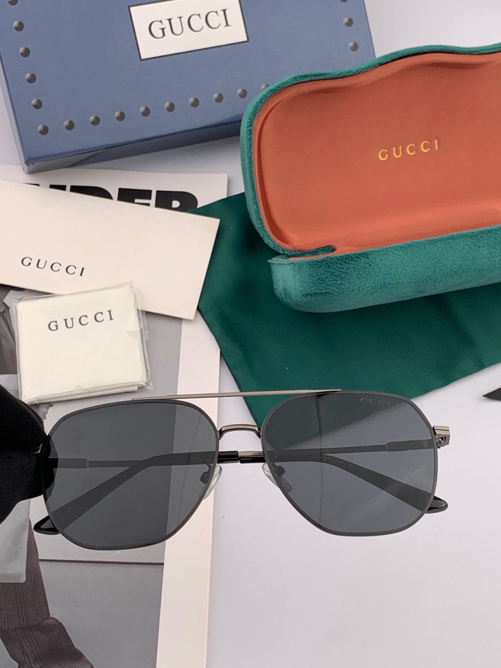 Gucci G18904 Polarized Aviator Brown Lens Sunglasses for Men - 381970