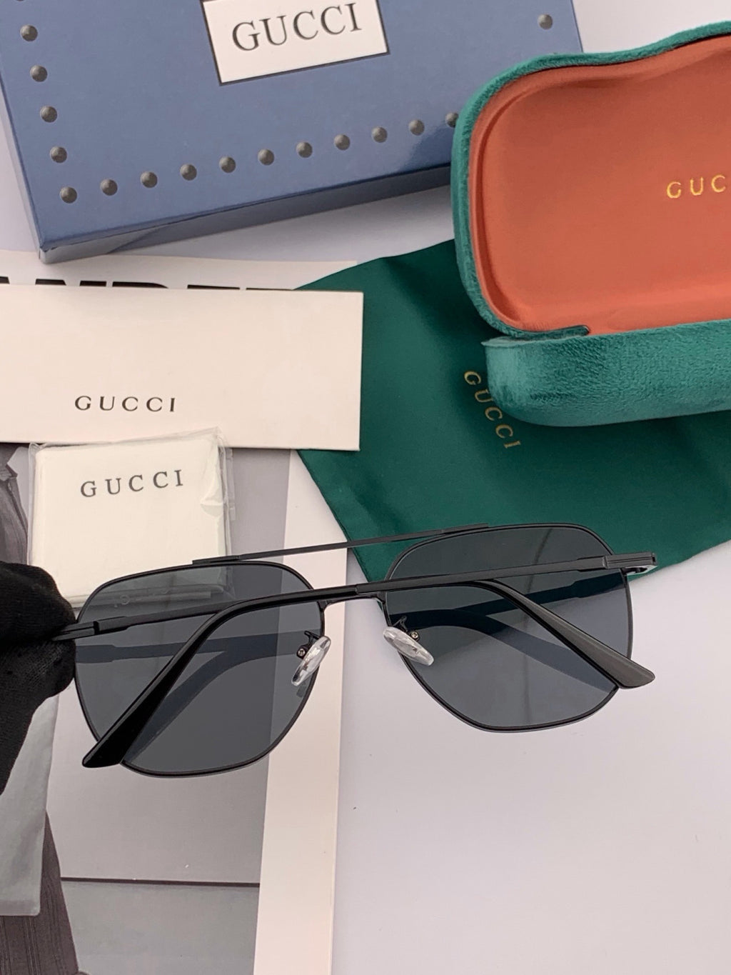 Gucci G18904 Polarized Aviator Brown Lens Sunglasses for Men - 381970 - detail image 5