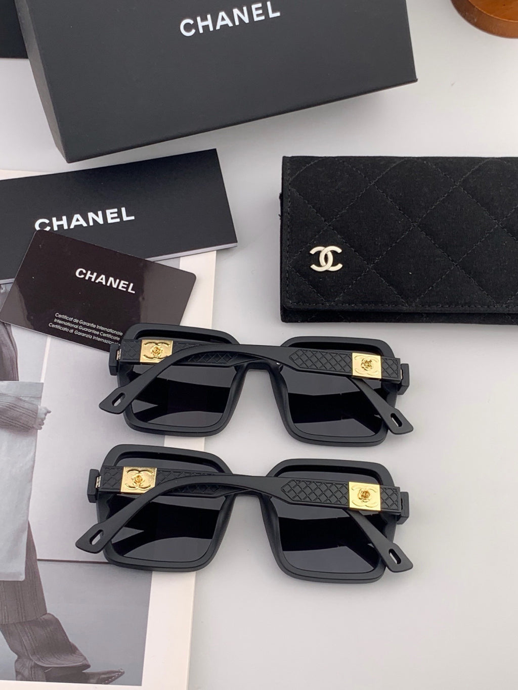 Chanel CH1855 Polarized Square Black Lens Sunglasses for Women - detail image 5