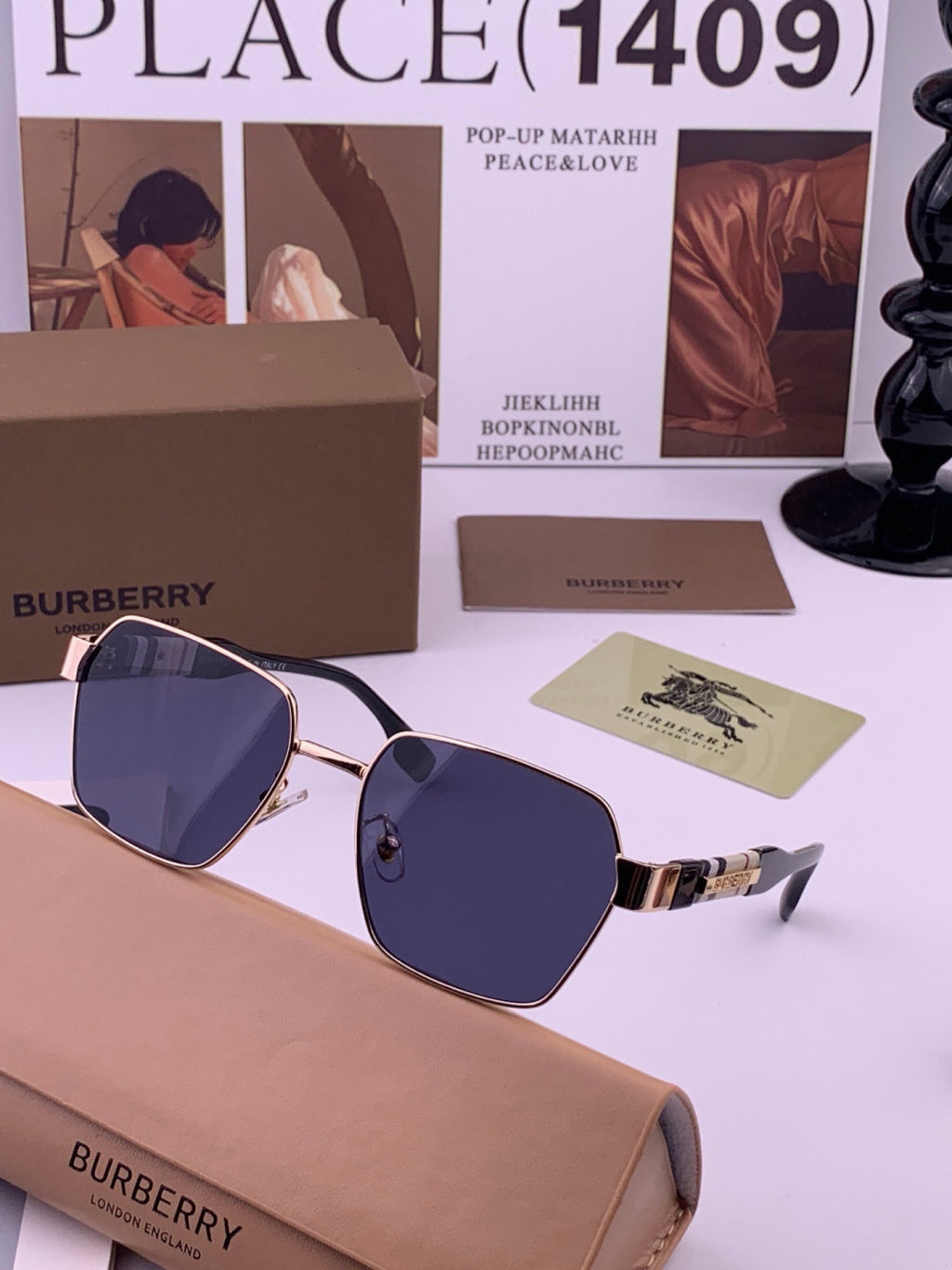 Burberry 101 Aviator Blue Lens Sunglasses for Men - 399089