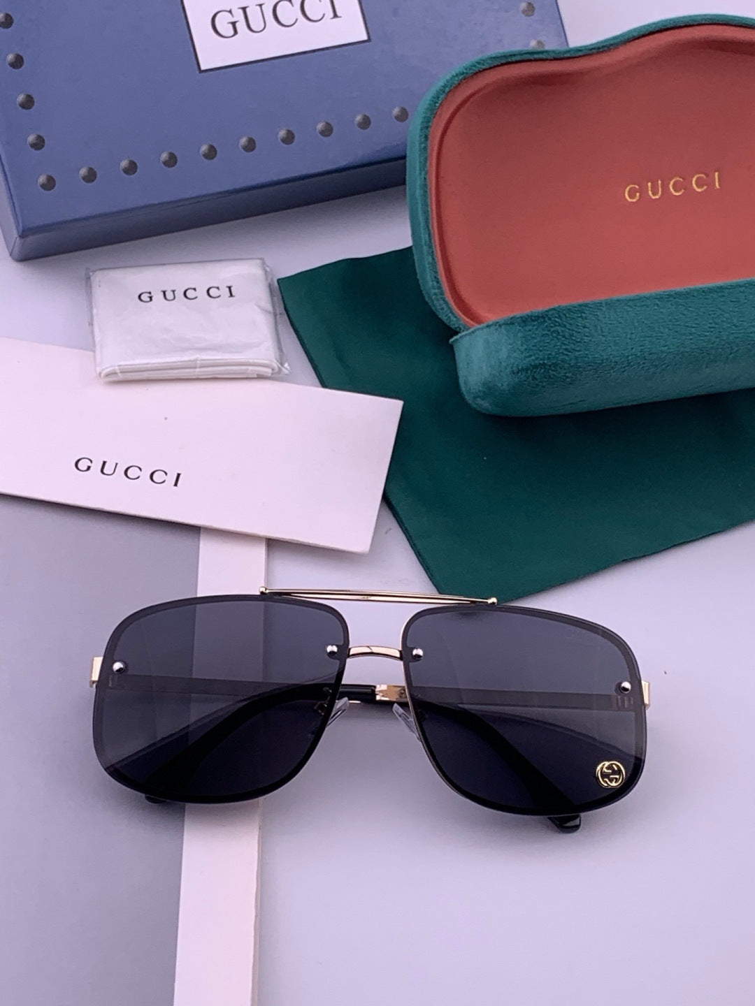 Gucci G41741 Aviator Black Lens Sunglasses for Men & Women - 398400 - detail image 7