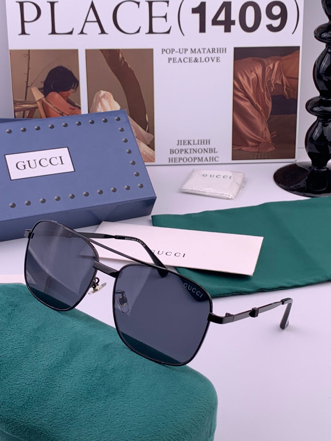 Gucci G0904 Aviator Orange Lens Sunglasses for Men & Women - 398381 - detail image 4