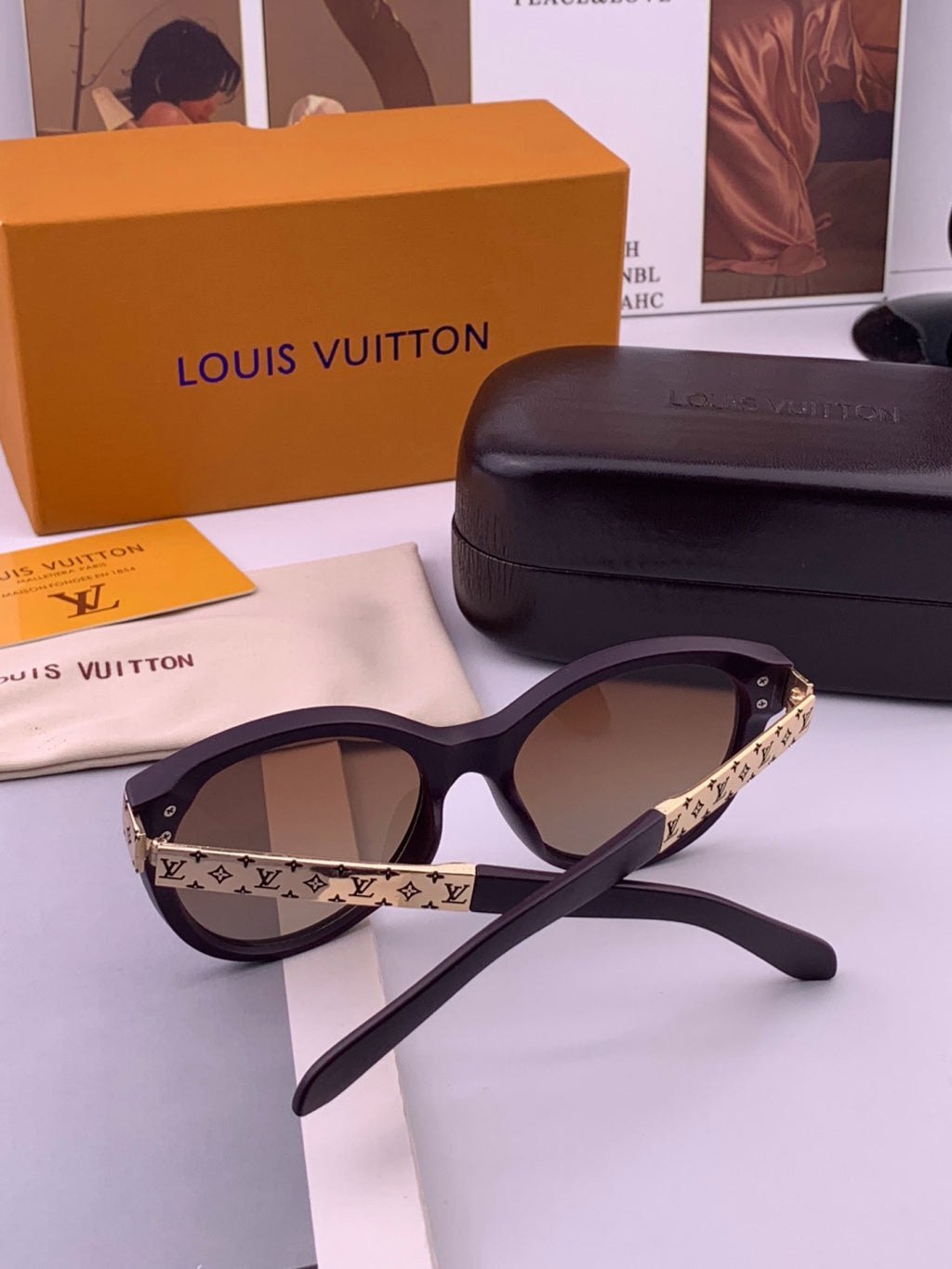 Louis Vuitton L87000 Oversized Black Lens Sunglasses for Men & Women - 398213 - detail image 7