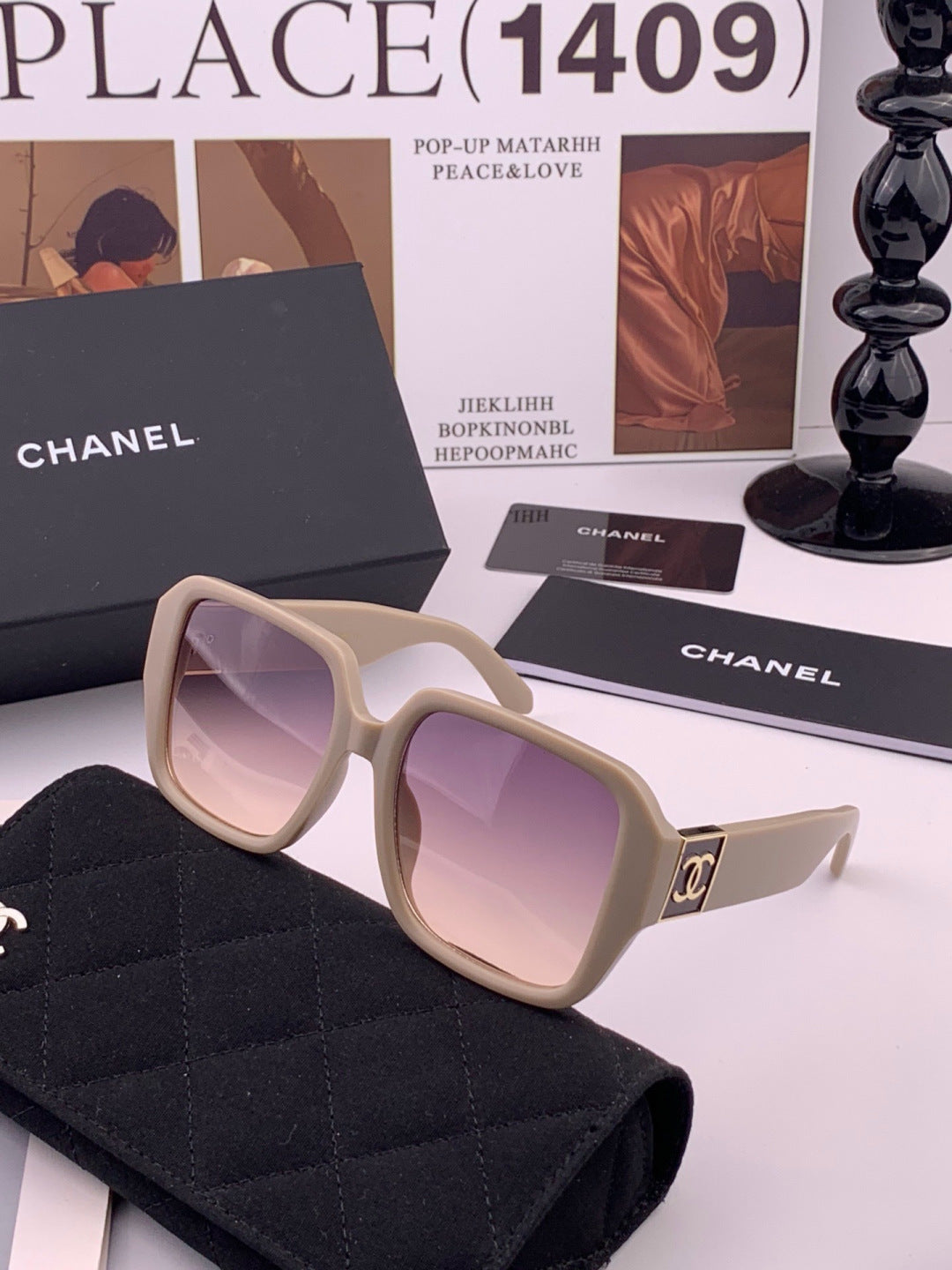 Chanel CH87004 Oversized Red Lens Sunglasses for Men & Women - 398651 - detail image 2